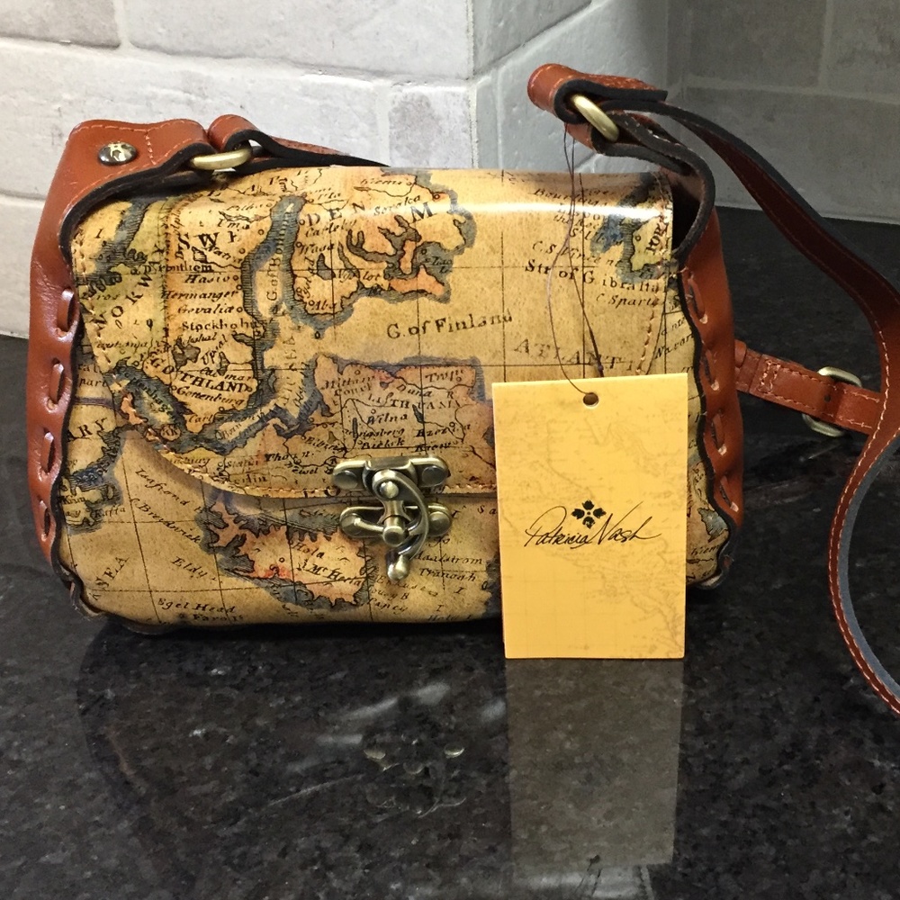 New NWT Patricia Nash Lucia Crossbody Purse European Map New NWT
